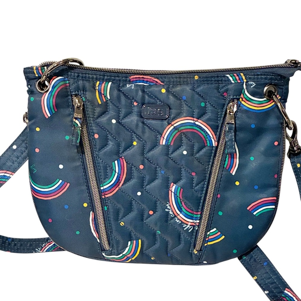 LUG RAINBOW Pattern NAVY SWIVEL CROSSBODY‎ BAG PURSE Lugnut